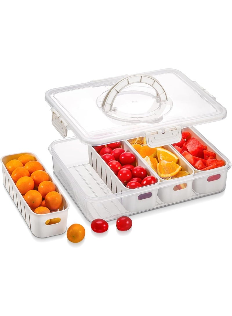 SYOSI Airtight Food Storage Containers, Large Capacity Refrigerator Organizers with Removable Colanders, Drainable Fruit and Vegetable Keepers for Snacks, Salads, Meal Prep, Kitchen Organization - Image 1